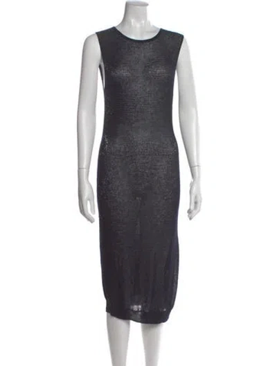 Pre-owned Calvin Klein Collection Vintage Midi Length Dress In Gray