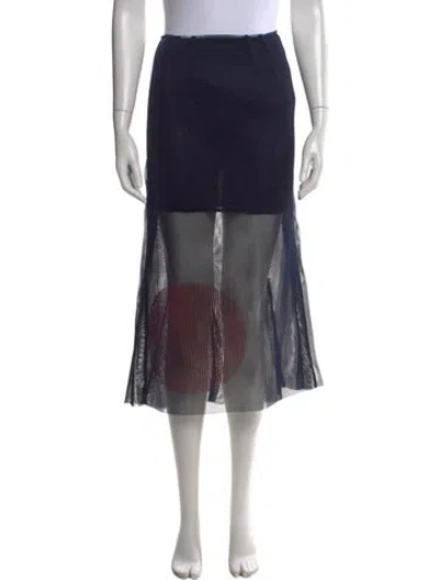 Pre-owned Calvin Klein Collection Vintage Midi Length Skirt In Blue