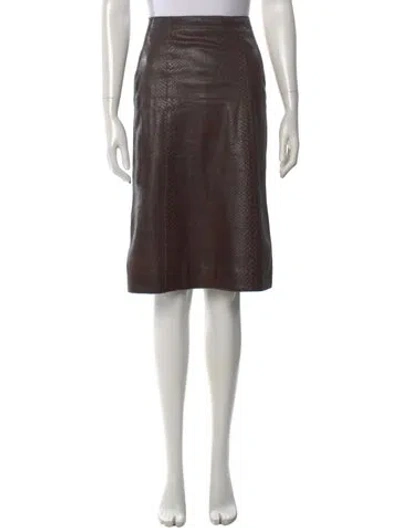 Pre-owned Calvin Klein Collection Vintage Midi Length Skirt In Brown