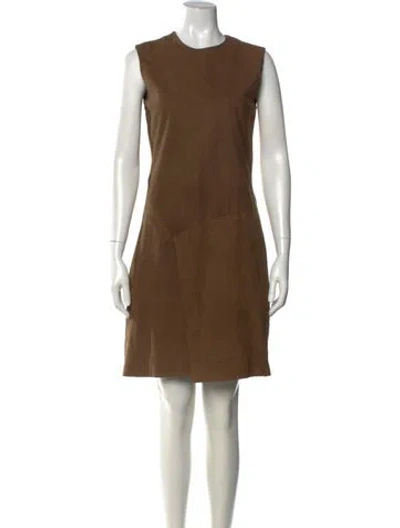 Pre-owned Calvin Klein Collection Vintage Mini Dress In Brown