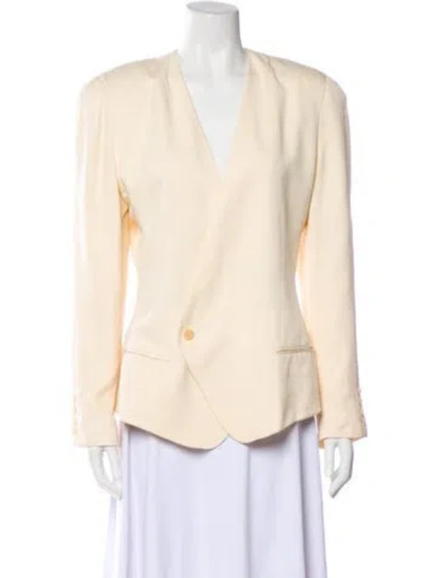 Pre-owned Calvin Klein Collection Vintage Silk Blazer In Neutral