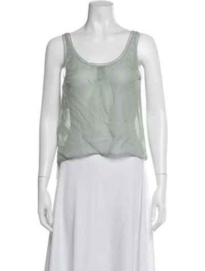 Pre-owned Calvin Klein Collection Vintage Silk Top W/ Tags In Green
