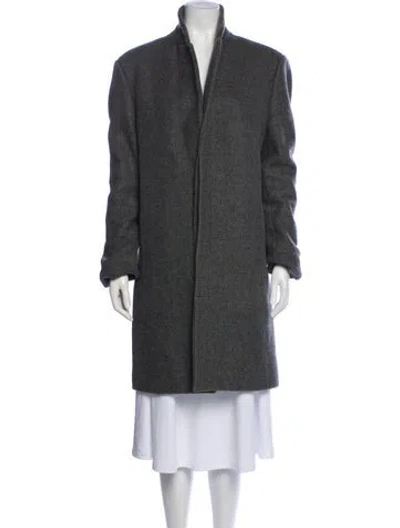 Pre-owned Calvin Klein Collection Vintage Wool Overcoat In Gray