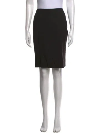 Pre-owned Calvin Klein Collection Virgin Wool Knee-length Skirt In Black