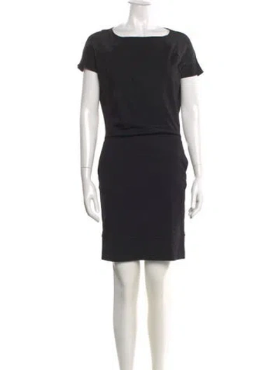 Pre-owned Calvin Klein Collection Virgin Wool Mini Dress In Black