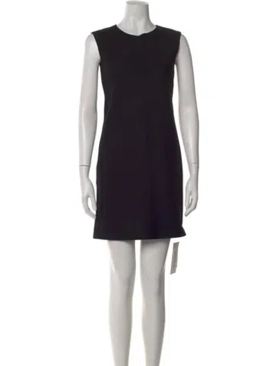 Pre-owned Calvin Klein Collection Virgin Wool Mini Dress In Black