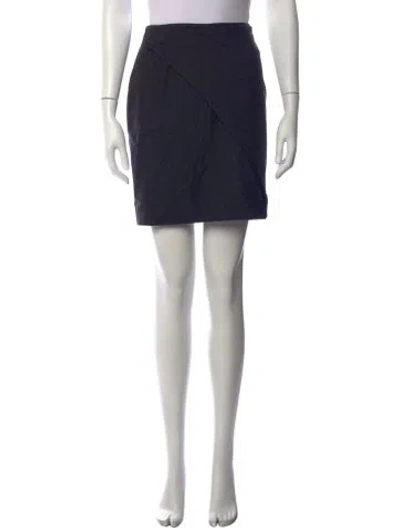 Pre-owned Calvin Klein Collection Virgin Wool Mini Skirt In Black