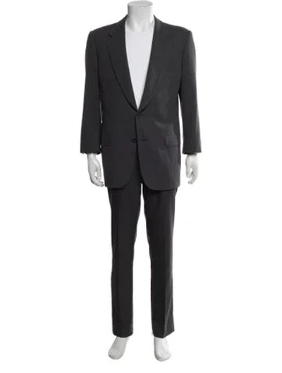 Pre-owned Calvin Klein Collection Virgin Wool Two-piece Blazer In Grey