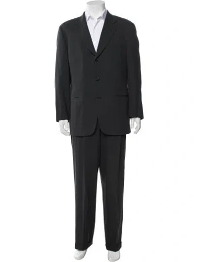 Pre-owned Calvin Klein Collection Virgin Wool Two-piece Suit In Black