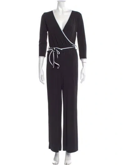 Pre-owned Calvin Klein Collection V-neck Jumpsuit In Multi