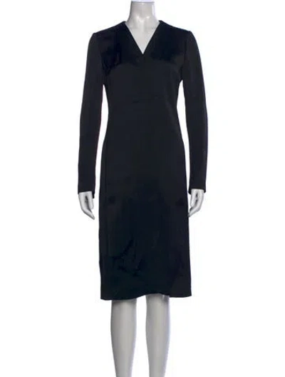 Pre-owned Calvin Klein Collection V-neck Knee-length Dress In Black