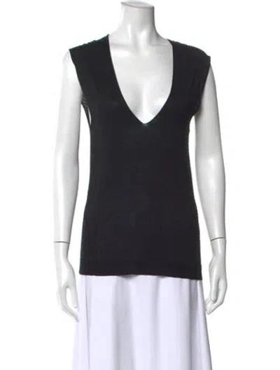Pre-owned Calvin Klein Collection V-neck Sleeveless Top In Black