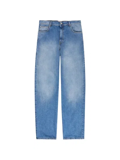Calvin Klein Collection Washed-effect Straight-leg Jeans In Blue