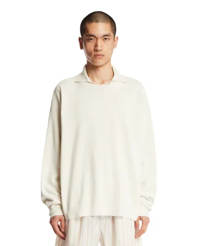 Calvin Klein Collection White Long-sleeve Polo