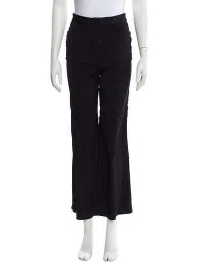 Pre-owned Calvin Klein Collection Wide Leg Pants In Black