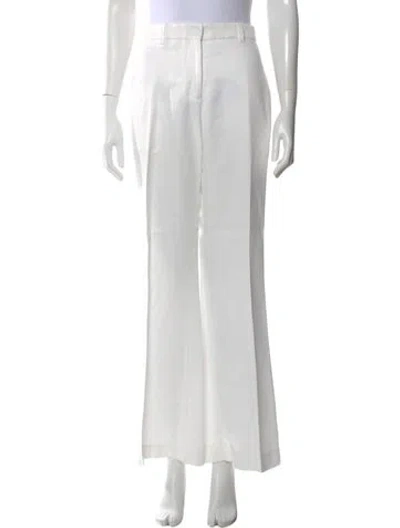 Pre-owned Calvin Klein Collection Wide Leg Pants In White
