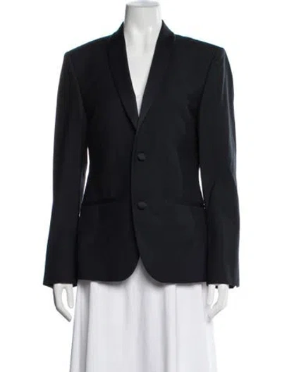 Pre-owned Calvin Klein Collection Wool Blazer In Black/blue