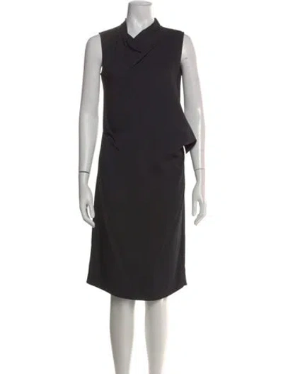 Pre-owned Calvin Klein Collection Wool Knee-length Dress In Black