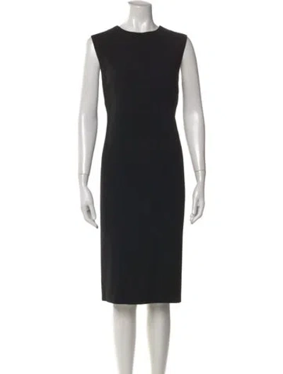 Pre-owned Calvin Klein Collection Wool Knee-length Dress In Black