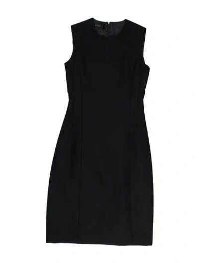 Pre-owned Calvin Klein Collection Wool Knee-length Dress In Black