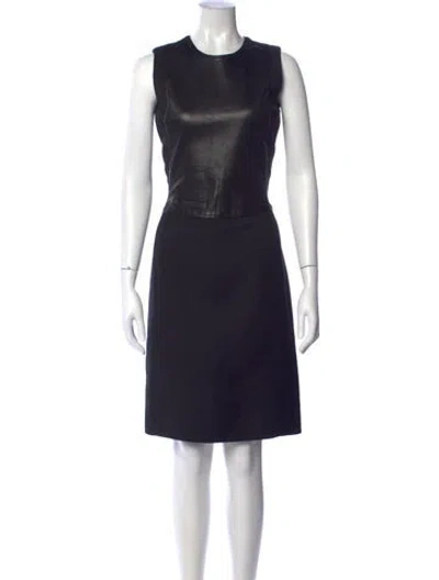 Pre-owned Calvin Klein Collection Wool Knee-length Dress In Black