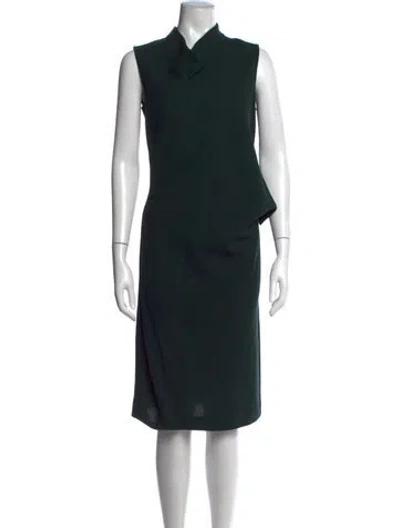 Pre-owned Calvin Klein Collection Wool Knee-length Dress In Black