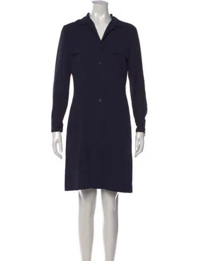 Pre-owned Calvin Klein Collection Wool Knee-length Dress In Blue