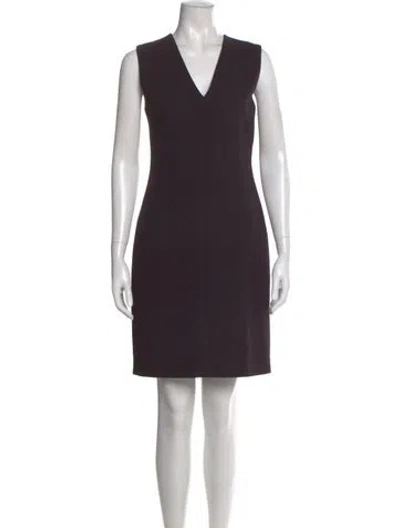 Pre-owned Calvin Klein Collection Wool Knee-length Dress In Brown