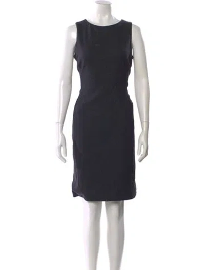 Pre-owned Calvin Klein Collection Wool Knee-length Dress In Gray