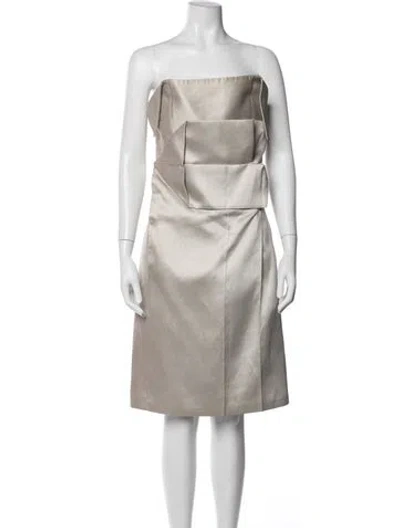 Pre-owned Calvin Klein Collection Wool Knee-length Dress In Gray