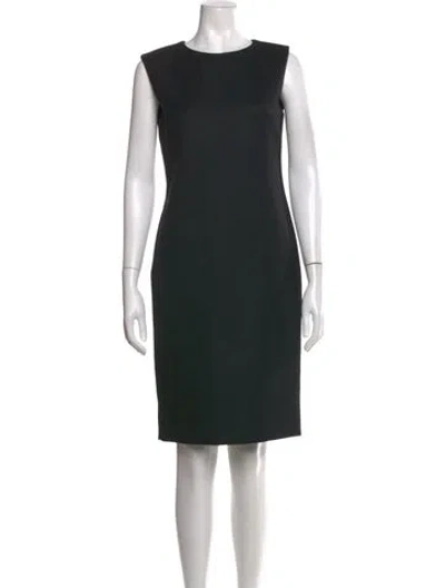 Pre-owned Calvin Klein Collection Wool Knee-length Dress In Green