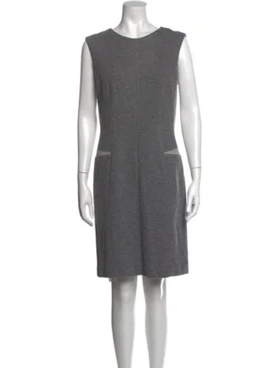 Pre-owned Calvin Klein Collection Wool Knee-length Dress W/ Tags In Grey