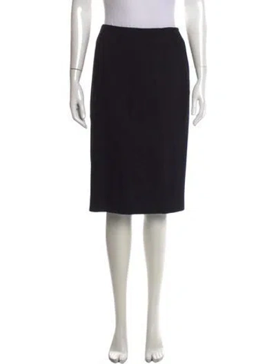 Pre-owned Calvin Klein Collection Wool Knee-length Skirt In Black