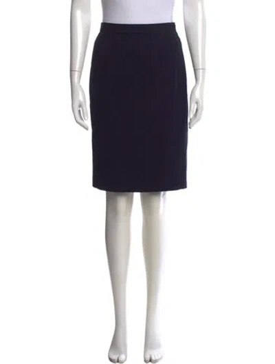Pre-owned Calvin Klein Collection Wool Knee-length Skirt In Black