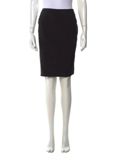 Pre-owned Calvin Klein Collection Wool Knee-length Skirt In Black