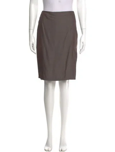 Pre-owned Calvin Klein Collection Wool Knee-length Skirt In Gray
