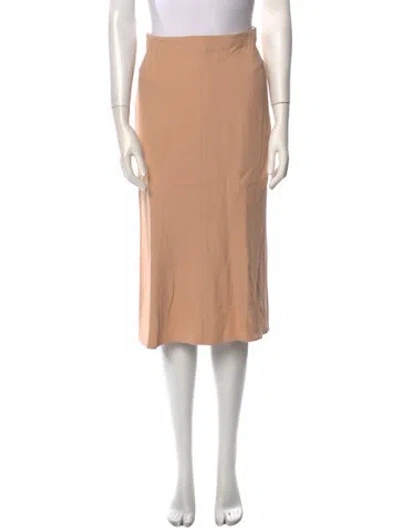 Pre-owned Calvin Klein Collection Wool Knee-length Skirt In Neutrals