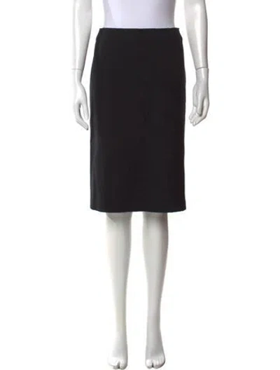 Pre-owned Calvin Klein Collection Wool Midi Length Skirt In Black