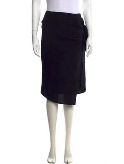 Pre-owned Calvin Klein Collection Wool Midi Length Skirt In Black
