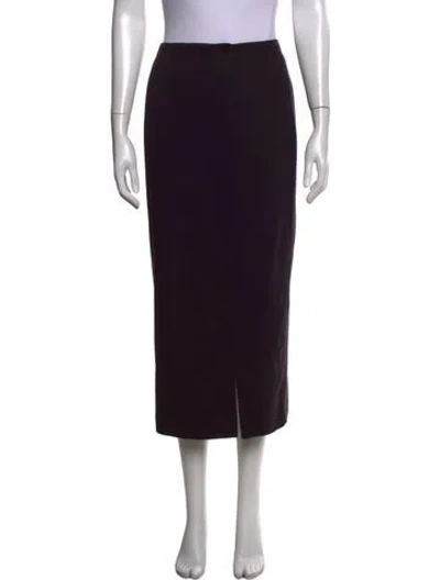 Pre-owned Calvin Klein Collection Wool Midi Length Skirt In Black