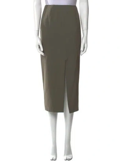 Pre-owned Calvin Klein Collection Wool Midi Length Skirt In Green
