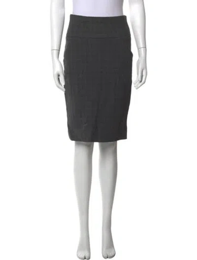 Pre-owned Calvin Klein Collection Wool Midi Length Skirt In Grey