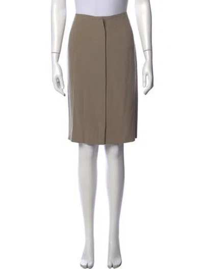 Pre-owned Calvin Klein Collection Wool Midi Length Skirt In Neutral