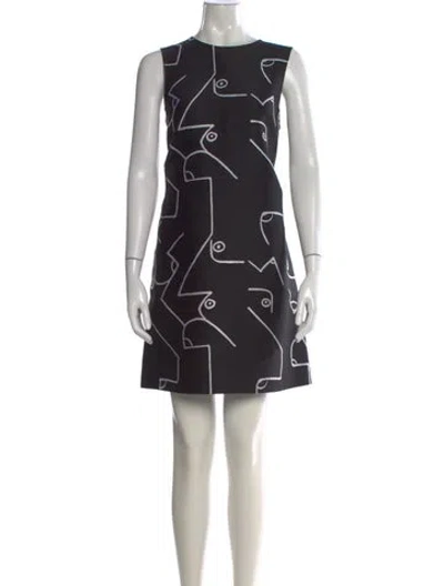 Pre-owned Calvin Klein Collection Wool Mini Dress In Black