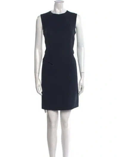 Pre-owned Calvin Klein Collection Wool Mini Dress In Blue