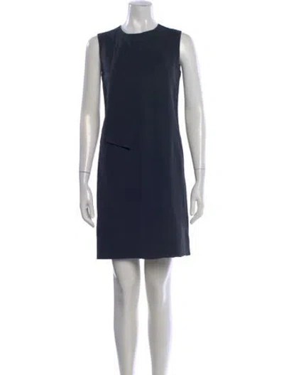 Pre-owned Calvin Klein Collection Wool Mini Dress In Blue