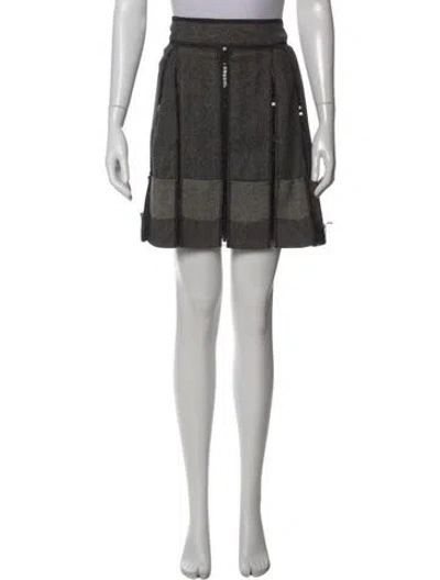 Pre-owned Calvin Klein Collection Wool Mini Skirt In Gray