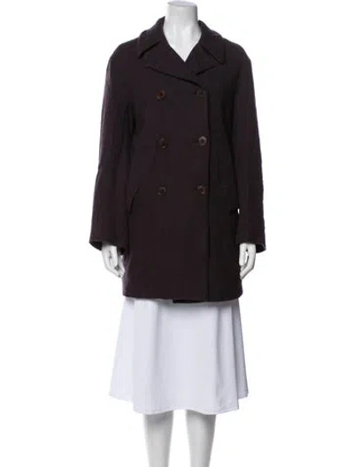 Pre-owned Calvin Klein Collection Wool Peacoat In Brown