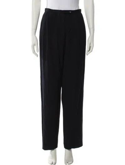 Pre-owned Calvin Klein Collection Wool Straight Leg Pants In Black