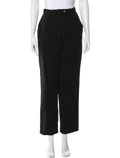 Pre-owned Calvin Klein Collection Wool Straight Leg Pants In Black